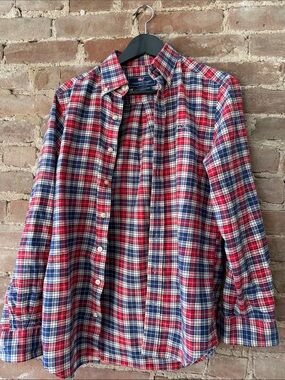 Vineyard Vines Men's Red & Blue Plaid Button-Down Shirt